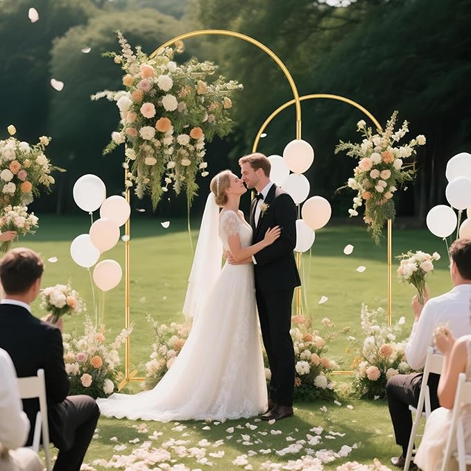 Metal Arch Backdrop Stand, 7.2FT+6FT Wedding Arch Stand, Set of 2 Backdrop Arch Stand, Metal Arch Stand for Wedding Ceremony Birthday Party Baby Shower Graduation Ceremony Decoration