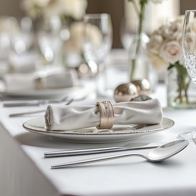 KINGSTONE Silverware Set, 40-Piece Flatware Set Cutlery Set Premium 18/10 Stainless Steel, Tableware Include Forks Knives Spoons for Home Kitchen Restaurant Wedding, Dishwasher Safe