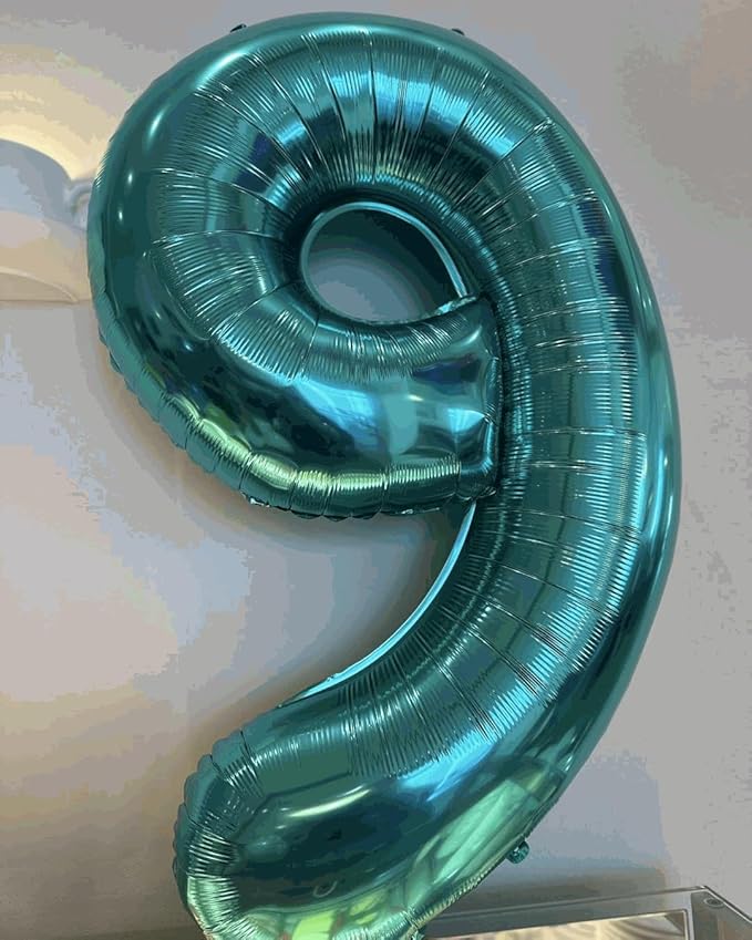 1 Balloon - Teal Birthday Number Balloons, 40 Inch Large Foil Balloons for Men Women Boys Girls Teal Themed Birthday Decorations