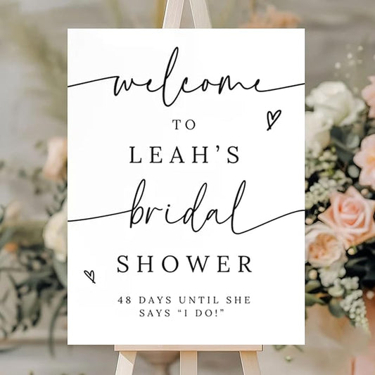 Personalized Bridal Shower Welcome Sign, Minimalist Wildflower Floral Poster, Modern Wedding Shower Welcome Board, Custom Bridal Decorations for Indoor or Outdoor Use - 08