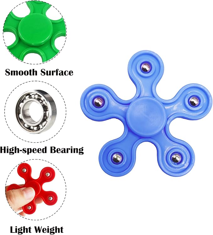 24 Pack Fidget Spinner Toys for Kids，Stress Relief Sensory Toys,Birthday Party Favors Gifts,Goodie Bag Stuffers, Classroom Prizes Fidget Toy