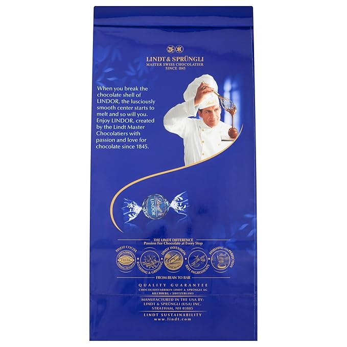 Lindt LINDOR Dark Chocolate Truffles, Dark Chocolate Candy with Smooth, Melting Truffle Center, 8.5 oz. Bag (6 Pack)