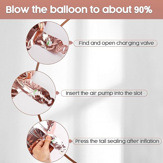 0 Balloon - Rose Gold Birthday Number Balloons, 40 Inch Large Foil Balloons for Men Women Boys Girls Rose Gold Themed Birthday Decorations