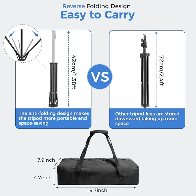 EMART Photo Backdrop with Stand Kit 6.5x5ft, Photography Black and White 2-in-1 Revisible Background Screen with Portable T-Shape Support and 5 Clamps for Video Recording Meeting Self Tape