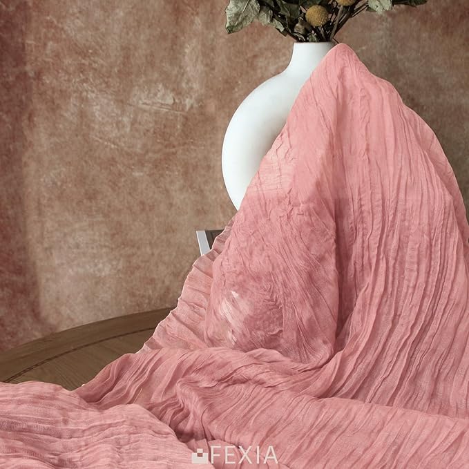 FEXIA 3 Pack Rose Pink Table Runner 35x120 Inches for Baby Shower Decoration Spring Easter Table Runner for Wedding Party First Communion Centerpiece Engagement Bridal Shower Boho Decoration