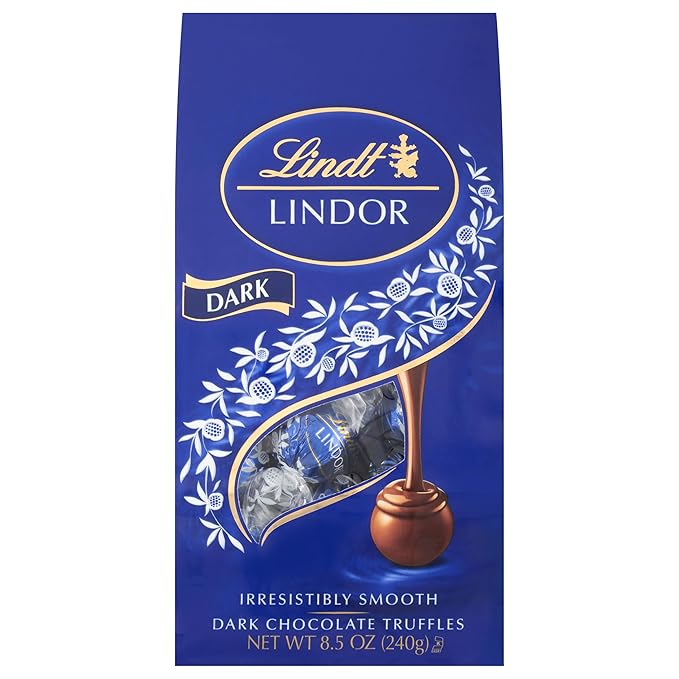Lindt LINDOR Dark Chocolate Truffles, Dark Chocolate Candy with Smooth, Melting Truffle Center, 8.5 oz. Bag (6 Pack)