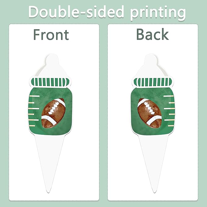 Football Baby Shower Cupcake Toppers Football Themed Oh Baby Party Supplies 48Pcs Touch Down Cake Decorations It's A Boy Cupcake Picks for Sport Welcome Baby Boy Party Decor