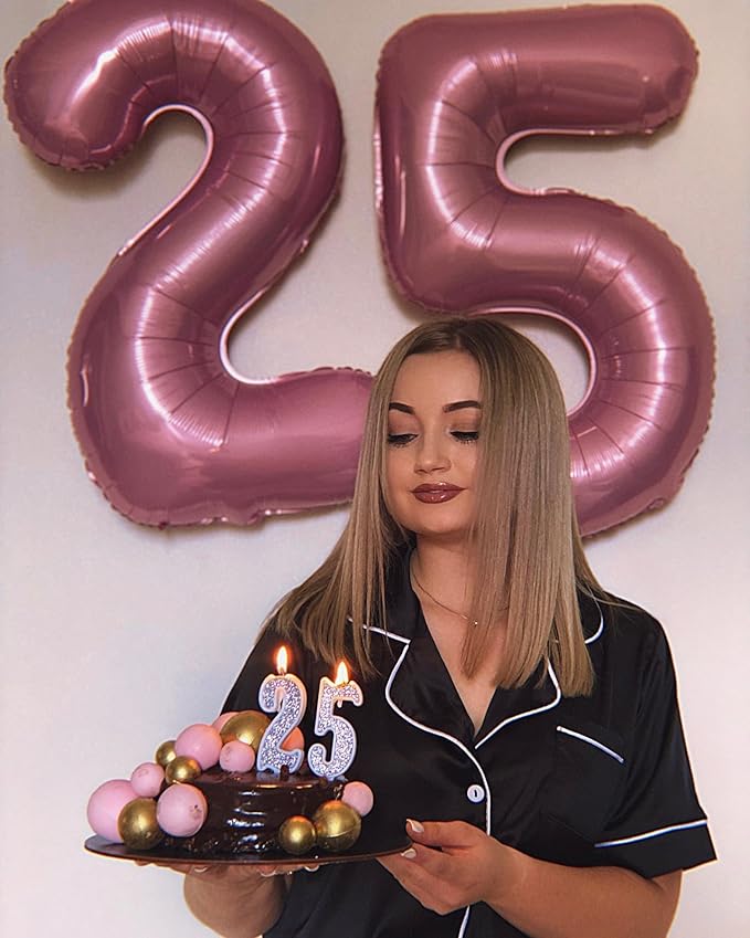 0 Balloon - Pearlescent Pink Birthday Number Balloons, 40 Inch Large Foil Balloons for Men Women Boys Girls Pearlescent Pink Themed Birthday Decorations