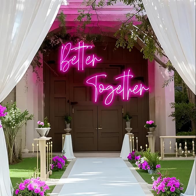 Ulalaza LED Neon Sign Night Light for Wall Party Décor Bedroom Room Bar Wedding Home Birthday Art Decoration Christmas with USB Chain Light modulator 5v (lets party blue)