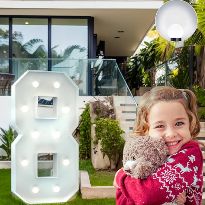4FT Marquee Light Up Number, Giant Large Number PRE-CUT Foam Board Sign DIY Party Decor for Wedding, Birthday, Anniversary, Graduation, Holiday&Home Supplies (Number 8)