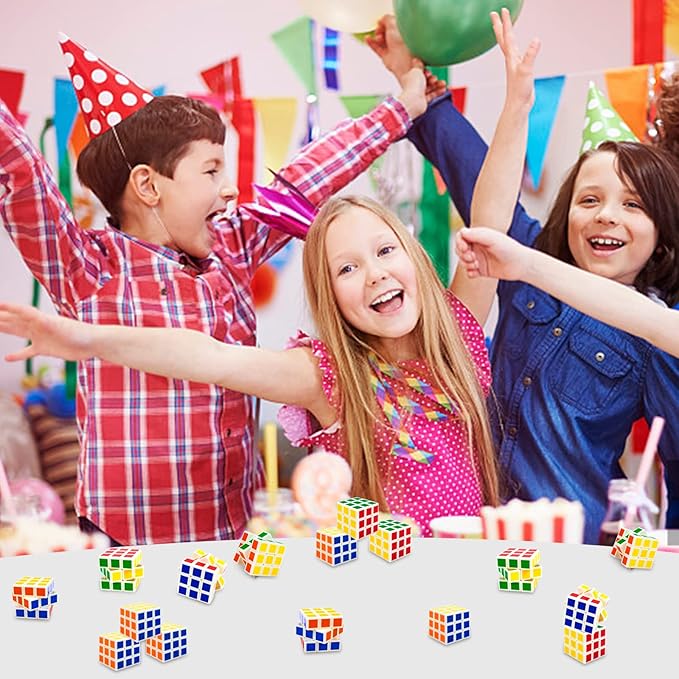 48 Pack Mini Cube Puzzle Box Toys Party Favors for Kids, 1.18in 3x3 Magic Cubes Brain Teaser for Classroom Prizes, Students School Rewards, Puzzles Game Toy for Christmas Goodie Bag & Stocking Stuffer