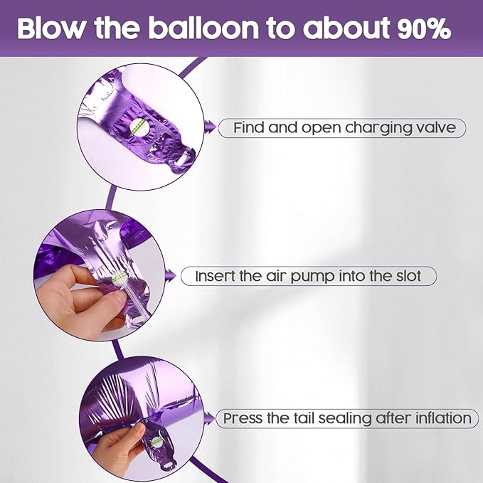 0 Balloon - Purple Birthday Number Balloons, 40 Inch Large Foil Balloons for Men Women Boys Girls Purple Themed Birthday Decorations