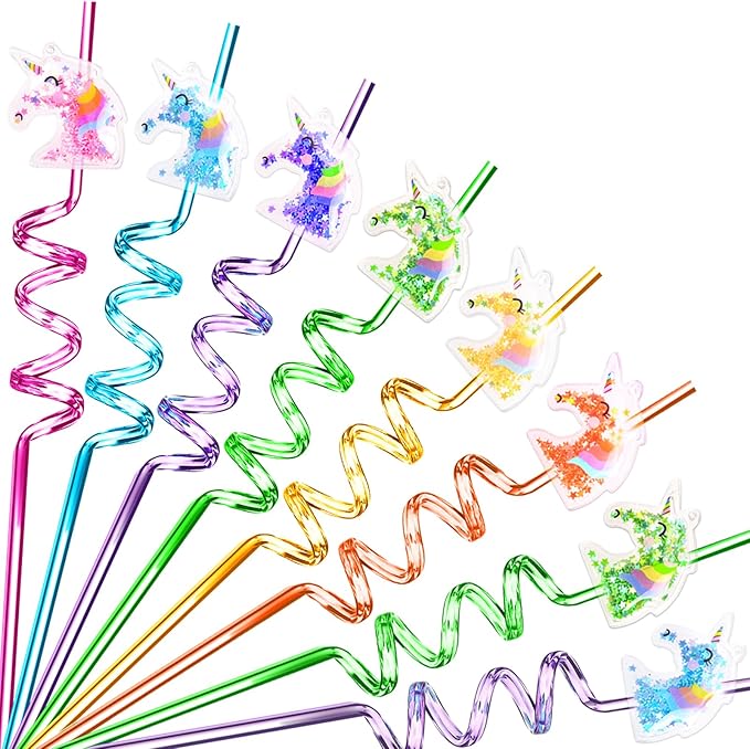 24 Glitter Unicorn Birthday Party Supplies Drinking Straws Unicorn Party Favors