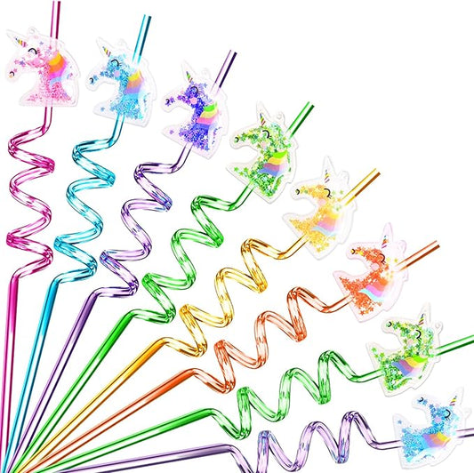 24 Glitter Unicorn Birthday Party Supplies Drinking Straws Unicorn Party Favors