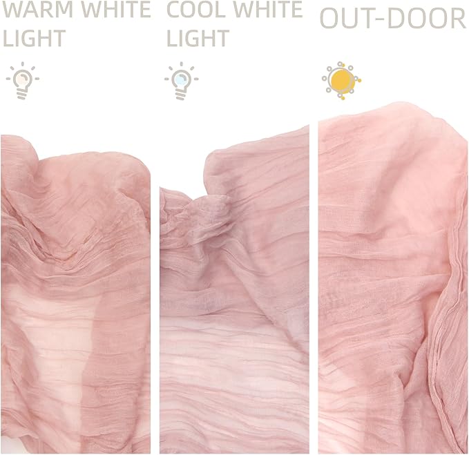 FEXIA Cheesecloth Table Runner Dusty Pink 35x120 Inches 4 Packs Gauze Table Runner Burnt for Wedding Decor Reception Bridal Shower Baby Shower Birthday Centerpiece Engagement