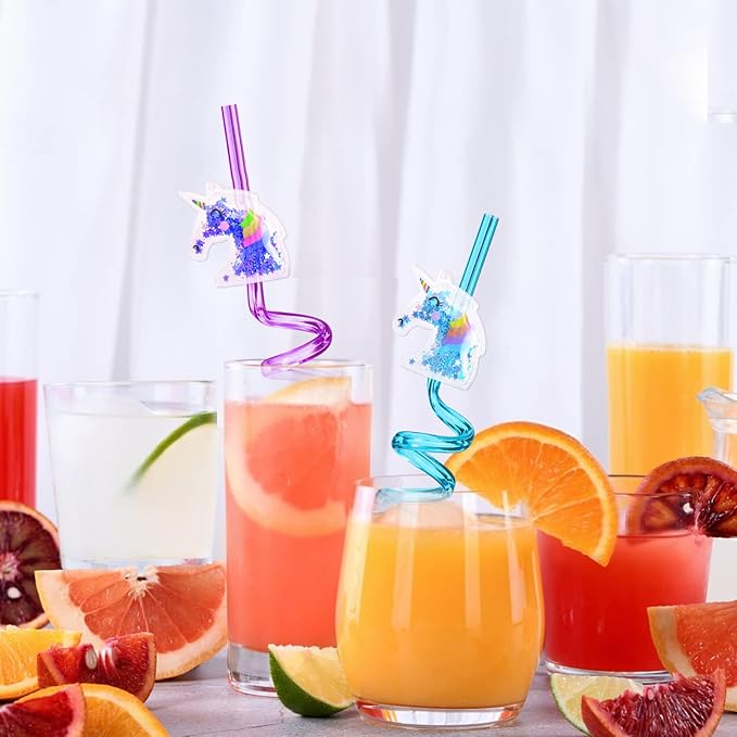 24 Glitter Unicorn Birthday Party Supplies Drinking Straws Unicorn Party Favors