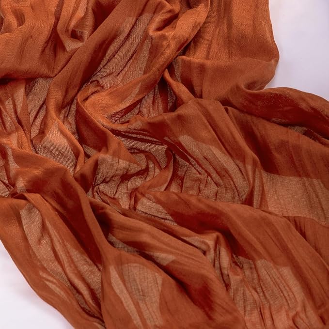 MLMC 12 Pack Terracotta Cheesecloth Table Runner 10ft Rustic Burnt Orange Table Runner for Outdoor Picnic Gatherings Party Events Thanksgiving Decor