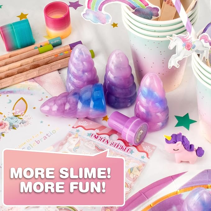 Unicorn Slime Party Favors for Kids, 36 Pack Non-Sticky & Stretchy Unicorn Slime Kit, Birthday Gift, School Classroom Award, Goodie Bags Stuffers, Basket Eggs Filler, Slime Bulk Set for Girls Boys