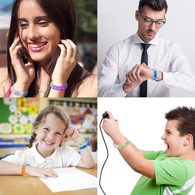 60 Pcs Pop Bubble Bracelet Fidget Toys, Pop Wristband Fidget Bulk Toy for Party Favors Halloween Christmas Valentine Gifts Student Gifts Easter Egg Basket Stuffer Classroom Prizes Goodie Bag for Kids