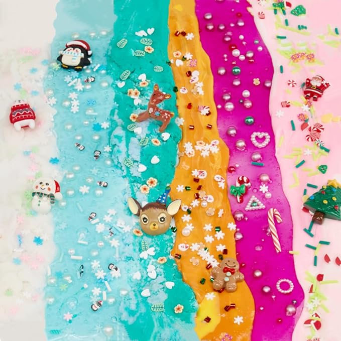 Advent Calendar 2025 Slime-Christmas Countdown Calendar - 24 Days of Surprises with DIY Slime Kit - Funny Christmas Slime Gifts Toy for Kids 4 5 6 7 8 9 10 11 12 Year Old Toddlers Girls Tweens