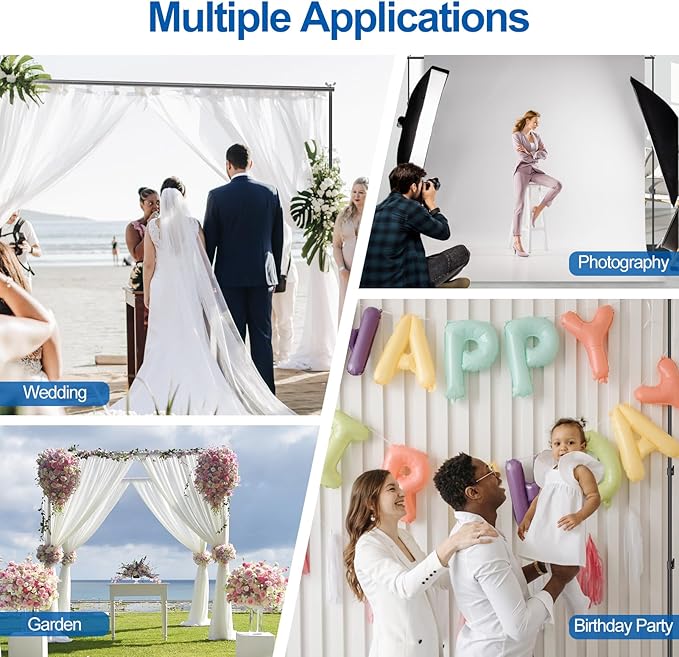 FUDESY Heavy Duty Backdrop Stand, 8.5x10ft Adjustable Photo Background Stand Support System Kit with Steel Base, Pipe and Drape Photography Backdrop Stand Kit for Parties Wedding Birthday