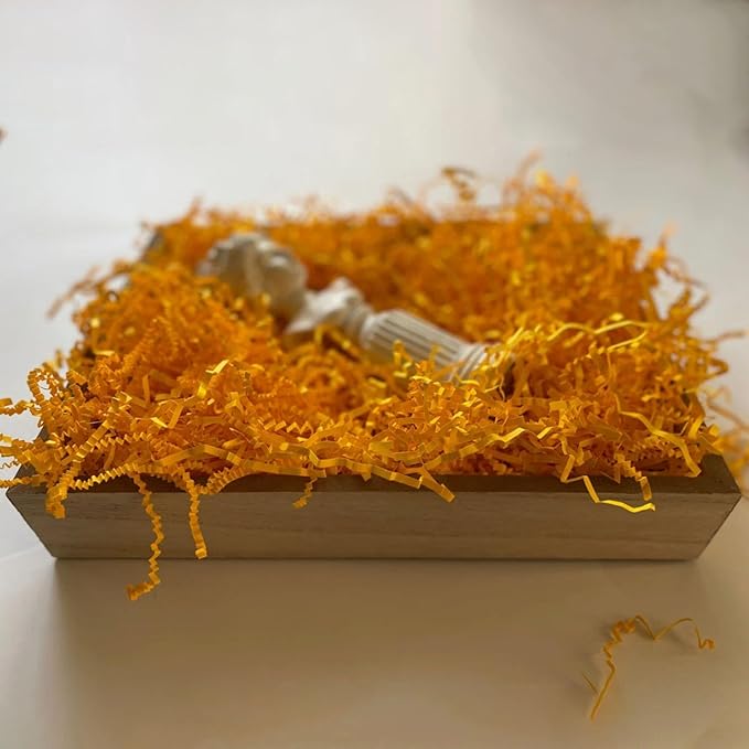 2 LB Golden Crinkle Cut Paper Shred Filler Great for Gift Wrapping, Golden Basket Fillers, Birthday, Gift Wrapping, Anniversary, Halloween Thanksgiving Christmas Party Decor Filling Supplies