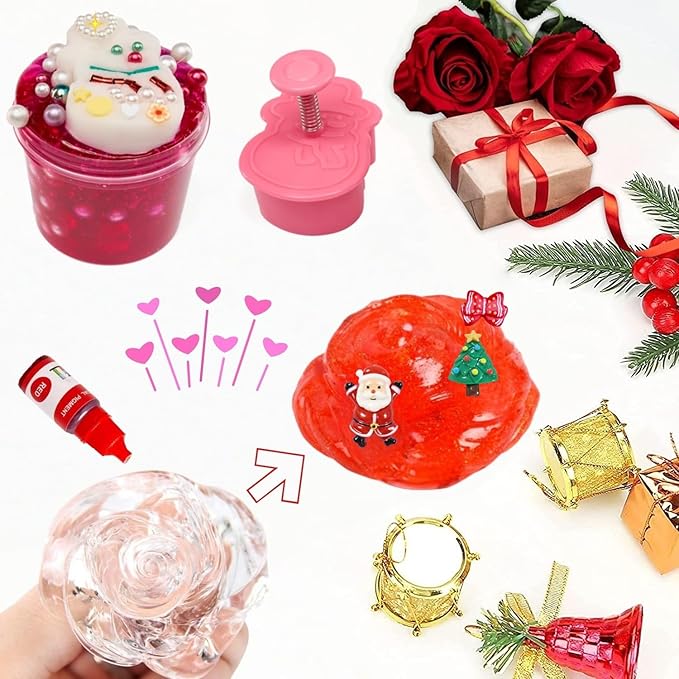 Advent Calendar 2025 Slime-Christmas Countdown Calendar - 24 Days of Surprises with DIY Slime Kit - Funny Christmas Slime Gifts Toy for Kids 4 5 6 7 8 9 10 11 12 Year Old Toddlers Girls Tweens