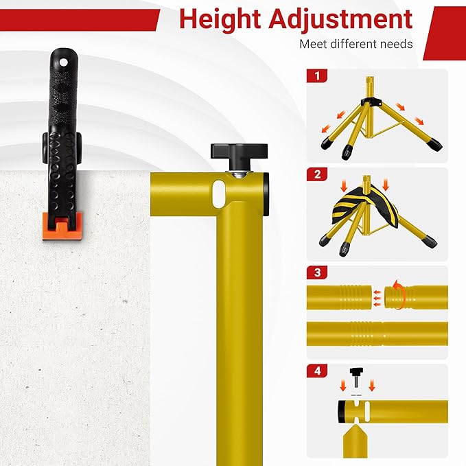 JSungo Backdrop Stand, Adjustable 10x7.5 FT Background Stand Backdrop for Parties, Photo Video Studio, Portable Photography Backdrop Stand with Carrying Bag, 6 Backdrop Clamps, and 2 Stand Bags, Gold