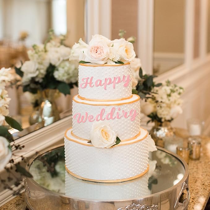 126 PCS Custom Name Cake Topper Acrylic Letters DIY Personalized A-Z & 0-9 Number Alphabet Cake Decoration For Wedding Anniversary Baby Shower Party Birthday Supplies (Rose Gold)
