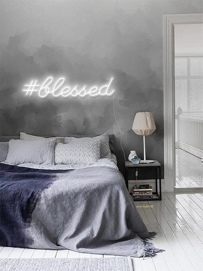 Ulalaza LED Neon Sign Night Light for Wall Party Décor Bedroom Room Bar Wedding Home Birthday Art Decoration Christmas with USB Chain Light modulator 5v (lets party blue)