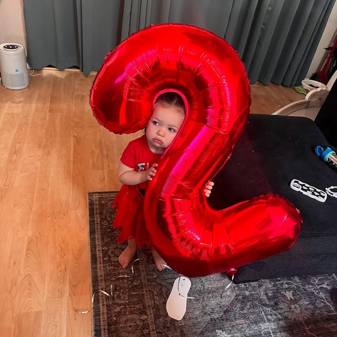 0 Balloon - Red Birthday Number Balloons, 40 Inch Large Foil Balloons for Men Women Boys Girls Red Themed Birthday Decorations