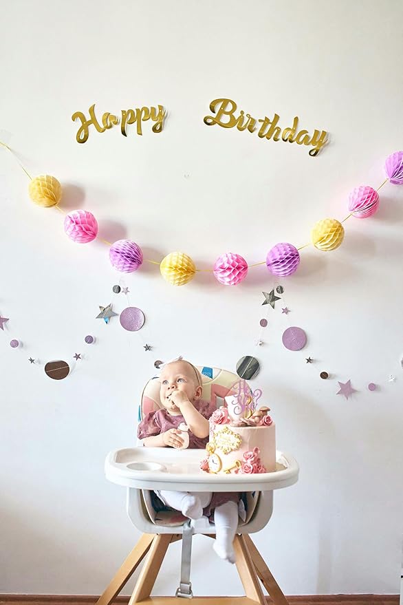 He or She Cake Topper - Glitter Gold Gender Reveal Cake Topper Decorations, Suitable for Baby Shower Favors, Baby Gender Reveal, Baby Birthday Party or Baby Photo Booth Props (Purple)