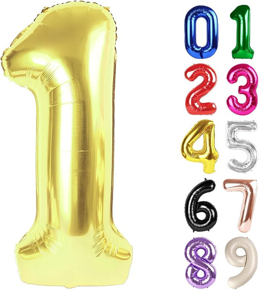 1 Balloon - Champagne Gold Birthday Number Balloons, 40 Inch Large Foil Balloons for Men Women Boys Girls Champagne Gold Themed Birthday Decorations
