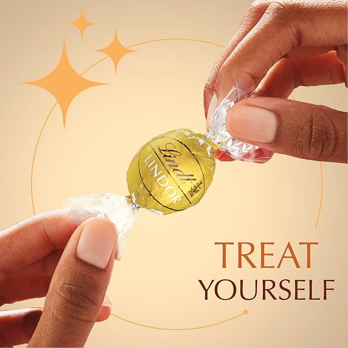 Lindt LINDOR White Chocolate Truffles, White Chocolate Candy with Smooth, Melting Truffle Center, Great for Gift Giving, 5.1 oz. Bag (6 Pack)