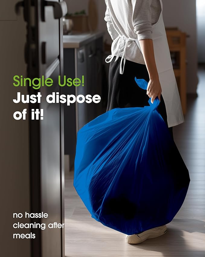 Pureegg Plastic Table Cloth Disposable 6 Pack, 84'' Round Table Cloths, Graduation, Patriotic Decorations, Thanksgiving, Veterans Day Tablecloths, Round, Plastic Cover, Waterproof, Blue