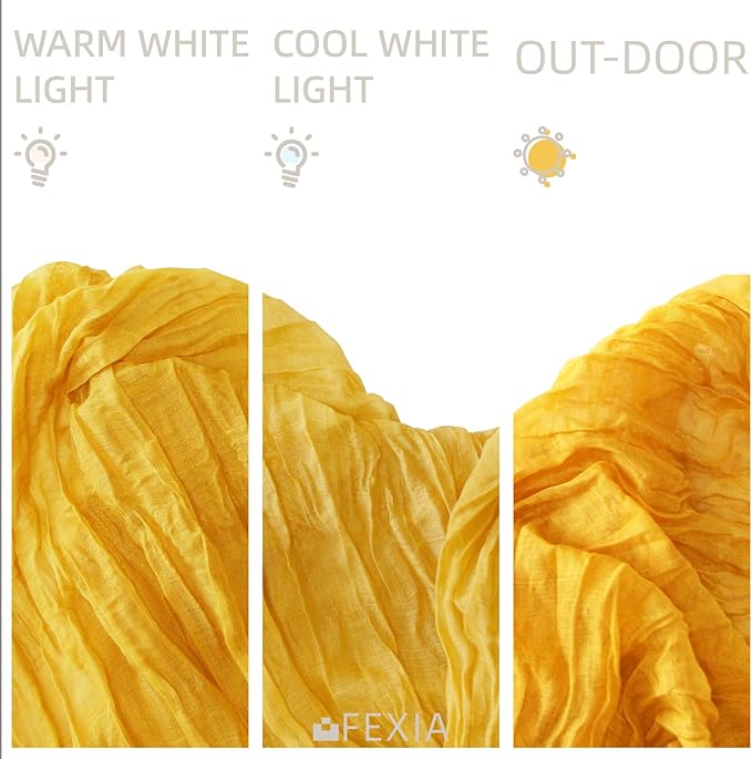 FEXIA 4 Pack Gold Table Runner 35x120 Inches for Summer Decor Baby Shower Decoration Gauze Rustic Table Runner for Wedding Party First Communion Centerpiece Engagement Bridal Shower Boho Decoration