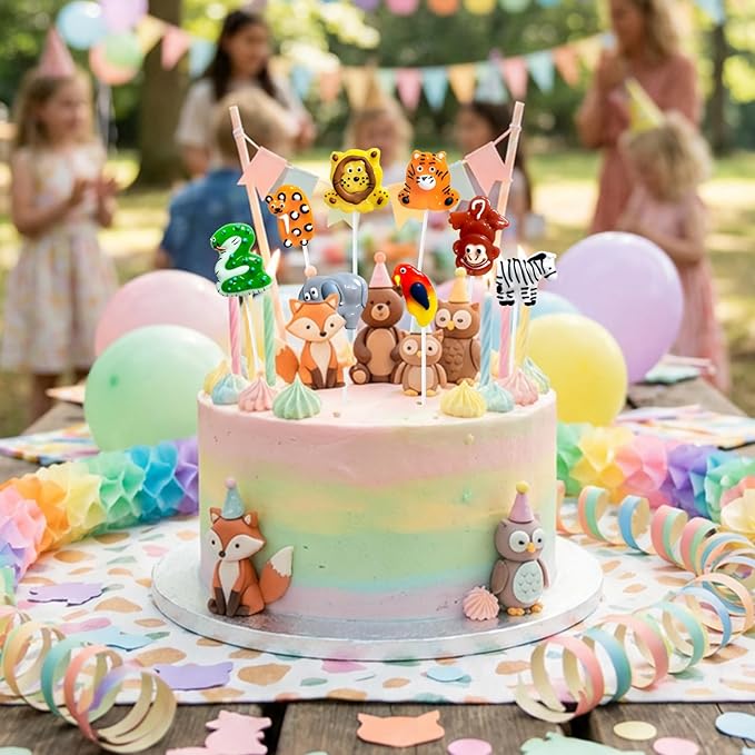 24 Ct African Savannah Animal-Shaped Lollipops Candy, Handmade Lollipops Suckers with unique designs and Fruit Flavors, Candies Lollipop Individually Wrapped Bulk for Zoo Theme Birthday