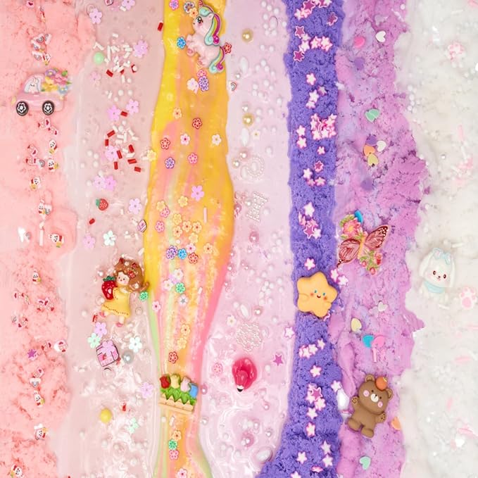 Slime 7 Packed for Kids,Super Soft and Non-Sticky Stress Relief Clear Slime Kit Toy for Christmas Day Gift,DIY Butter Slime Party Favor (Type 7)