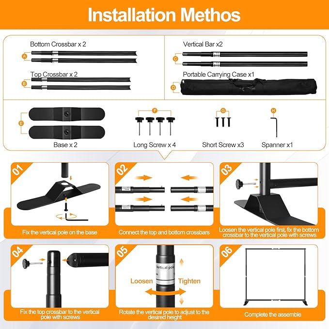 FUDESY 10x8 ft Backdrop Banner, Heavy Duty Adjustable Background Stand Kit with Carrying Bag, Step and Repeat Photography Frame for Trade Show Display Photo Booth Parties