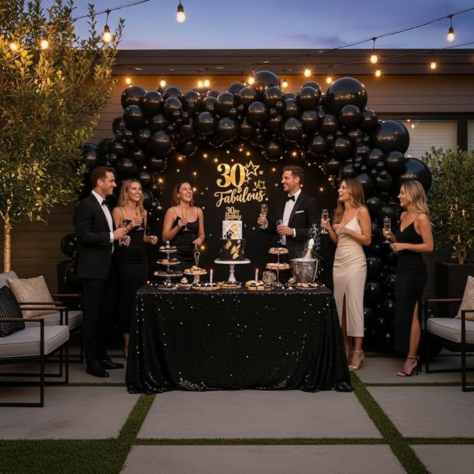 Balloon Garland Arch Kit – 146 Pcs Black Balloons for Baby Shower, Birthday, Gender Reveal, Wedding Party – DIY Kit by Vellax™