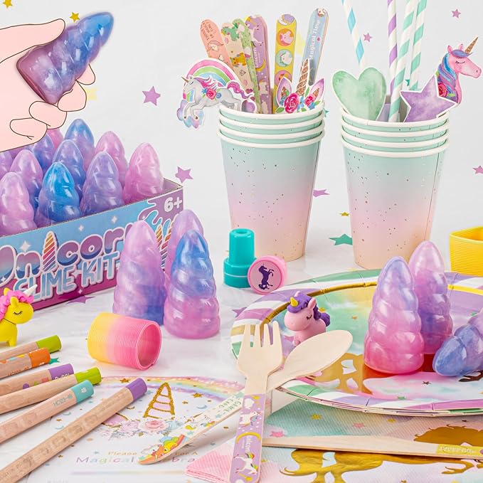 Unicorn Slime Party Favors for Kids, 36 Pack Non-Sticky & Stretchy Unicorn Slime Kit, Birthday Gift, School Classroom Award, Goodie Bags Stuffers, Basket Eggs Filler, Slime Bulk Set for Girls Boys