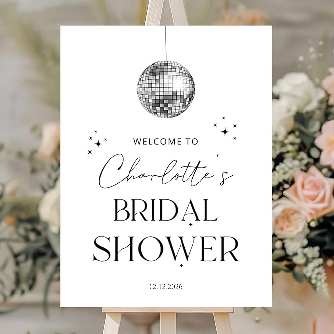Personalized Bridal Shower Welcome Sign, Minimalist Wildflower Floral Poster, Modern Wedding Shower Welcome Board, Custom Bridal Decorations for Indoor or Outdoor Use - 05