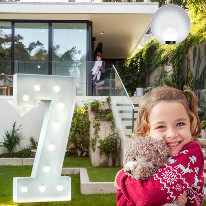 4FT Marquee Light Up Number, Giant Large Number PRE-CUT Foam Board Sign DIY Party Decor for Wedding, Birthday, Anniversary, Graduation, Holiday&Home Supplies (Number 7)