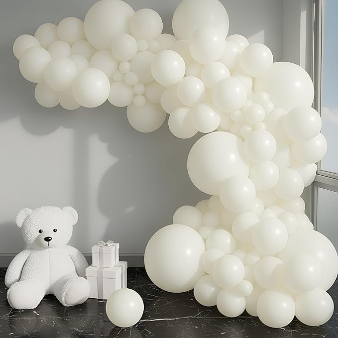 Balloon Garland Arch Kit – 146 Pcs White Balloons for Baby Shower, Birthday, Gender Reveal, Wedding Party – DIY Kit by Vellax™