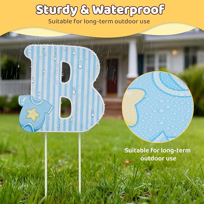 11 Pcs Gender Reveal Yard Sign Set with Stakes - Baby Shower Yard Signs for Newborn, Boy or Girl Gender Reveal Party, Lawn, Patio, Garden, or Outdoor Displays