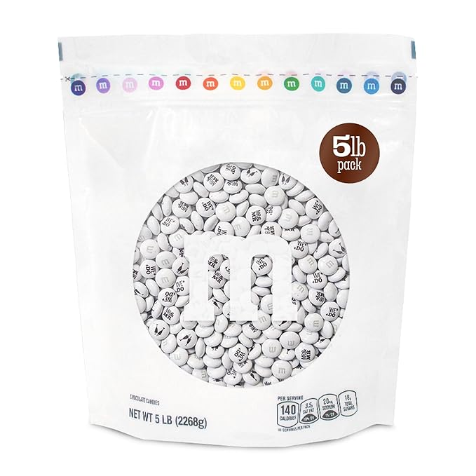 M&M’S WORLD “Mr. and Mr.” Milk Chocolate Candy, 5 lbs Bulk Candy for Wedding Decorations, Unique Favors, or Cake Topper