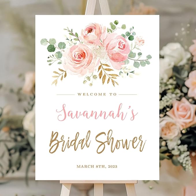 Personalized Bridal Shower Welcome Sign, Minimalist Wildflower Floral Poster, Modern Wedding Shower Welcome Board, Custom Bridal Decorations for Indoor or Outdoor Use - 15
