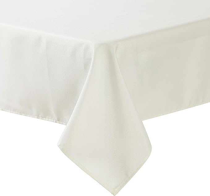 Cupuamon Square Tablecloth 52x52 inch Washable Polyester Fabric Table Cloth for Wedding Party Dining Banquet Decoration（52x52,Ivory）