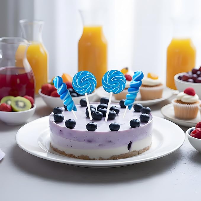 32 Counts Something Blue Twisty and Swirl Lollipops Blueberry Flavor, Individually Wrapped Lollipop Suckers Candy Bulk, Party Candy Buffet Lollipops Swirl, Holiday Treats Suckers