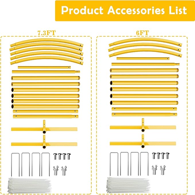 Wedding Arch Backdrop Stand Set of 2 (7.3FT & 6FT), Metal Balloon Arch Frame for Ceremony, Baby Shower, Birthday, Graduation, Indoor Outdoor Party Decoration Gold